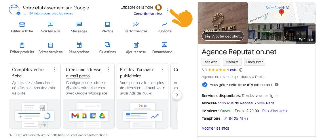 modifier fiche google my business